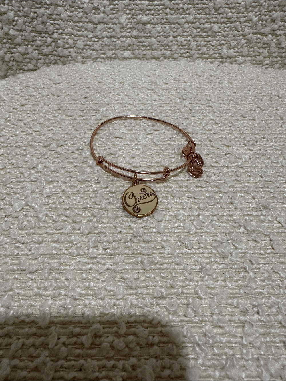Alex and Ani Rose Gold 'Cheers' Charm Bangle Bracelet